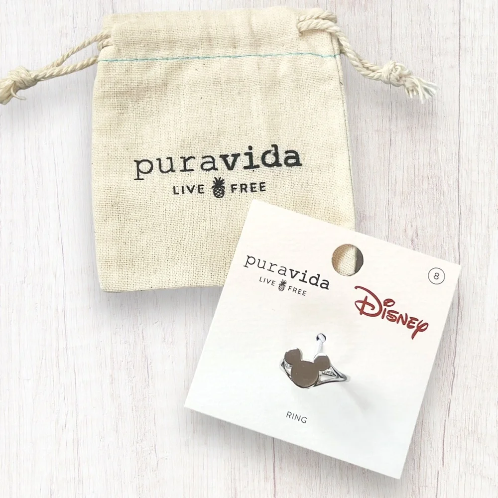 ❌SOLD❌Pura Vida x Disney Mickey Mouse Icon Silver Open Sides Ring - Picture 8 of 14